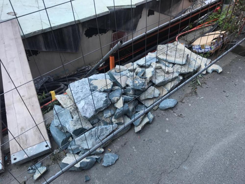 Déchets de beton provenant d'un curage d'un tuyau DN300 à Saint-Vith